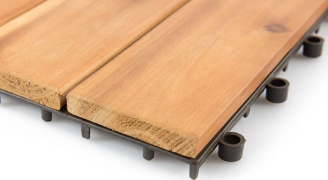 12 X 12 Acacia Wood Deck Tiles Interlocking Patio | Etsy inside Acacia Wood Deck Pavers vs Other Options Making the Right Choice