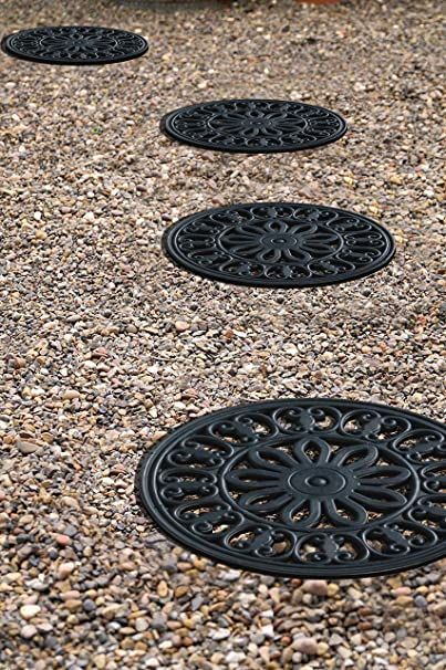 A1 Home Collections A1Home2405Nw Multi Functional-Garden Stepping Stone ... with Rubber Garden Stepping Stone, Round 12-Inch, Set Of 4