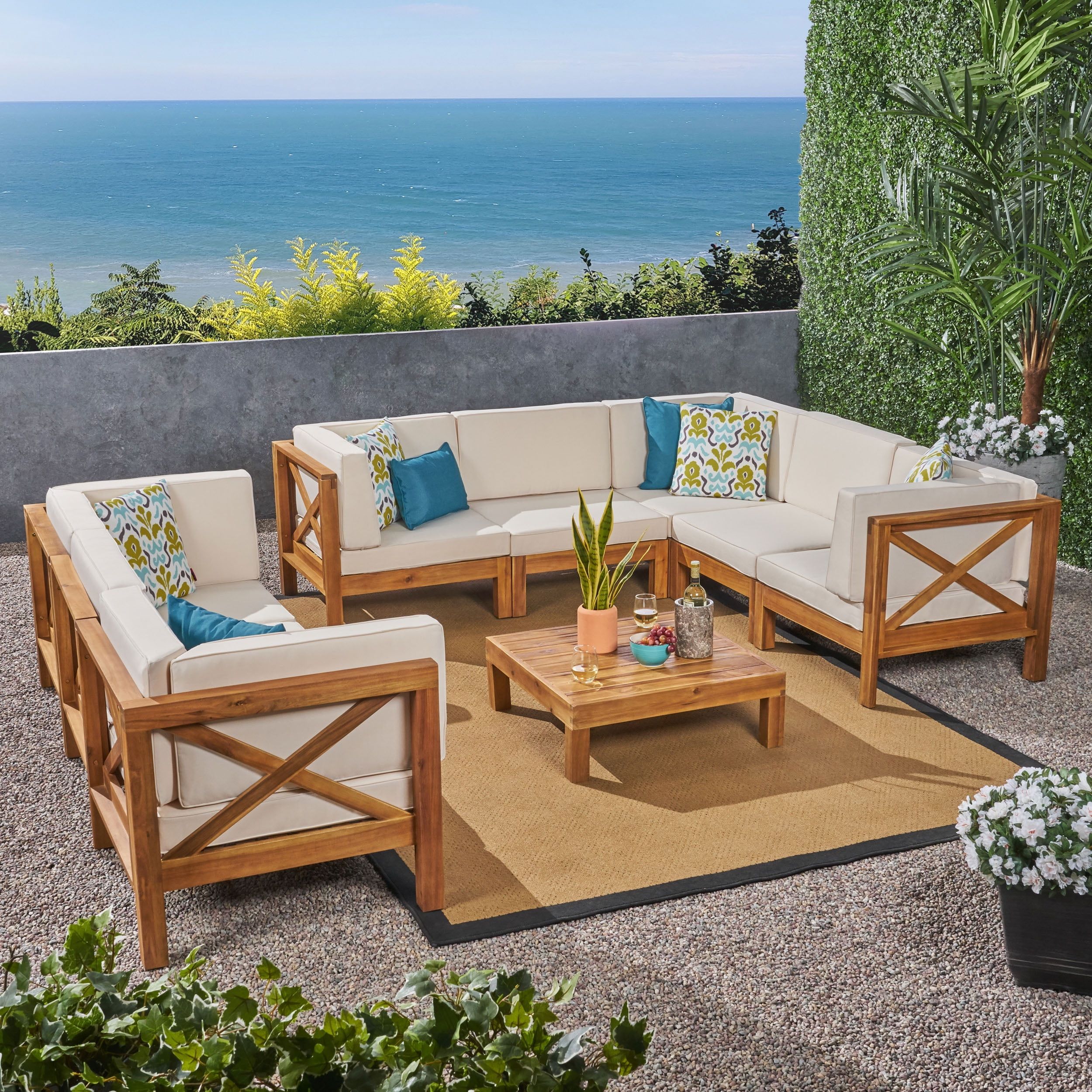 Acacia Outdoor Furniture - Markanthonystudios.net in Cabrillo Acacia Wood And Rope 3 Piece Outdoor Furniture Set