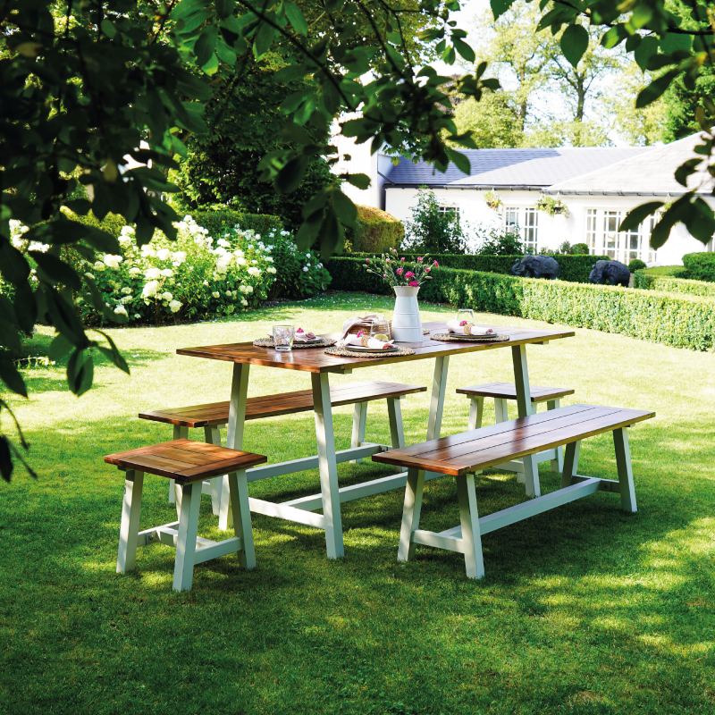 Acacia Wood 5 Piece Outdoor Furniture Set - Bennetts Of Derby with Atrani Outdoor Furniture Beyond the Basics Creative Styling Ideas