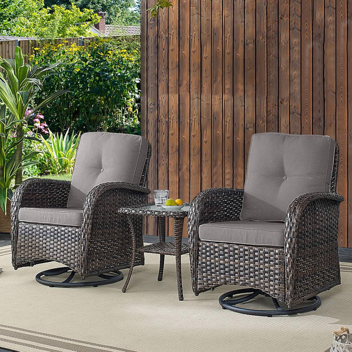 The Art of Outdoor Living Featuring the Segovia 4 Piece Rocking Chair Set