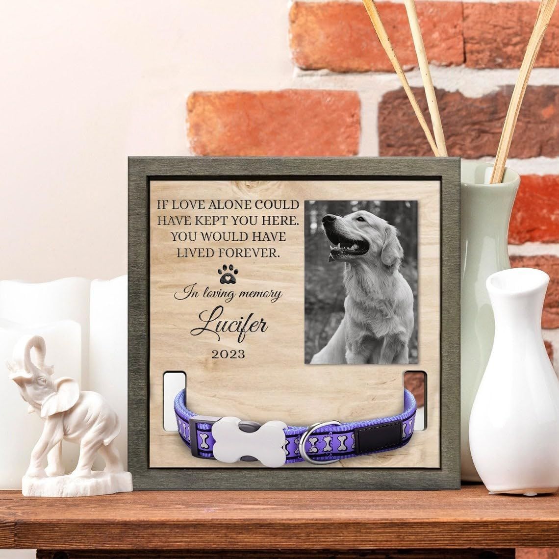 Amazon.com: Custom Memorial Standing Frame, Memorial Pet Collar With ... with Beyond the Basics Dog Memorial Kit Features and Benefits