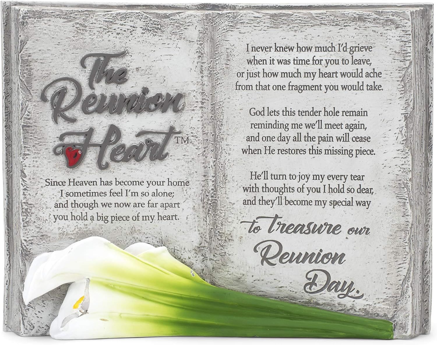 Amazon.com: Dicksons The Reunion Heart Memorial Book Textured Stone ... within Heart Stepping Stone Inspiration Ideas for Personalized Gardens