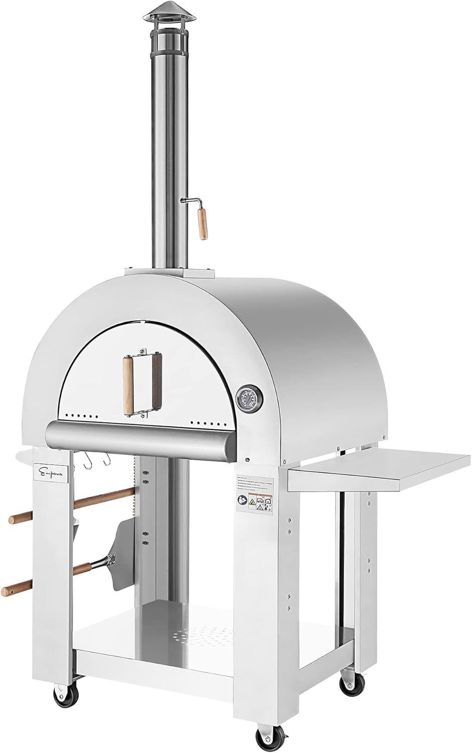 Amazon.com: Empava Commercial-Style Pizza Oven Outdoor With Side Panel And Wheels, Wood Fired ... pertaining to Creating Memorable Meals with the Empava Outdoor Wood Fired Pizza Oven Pg05