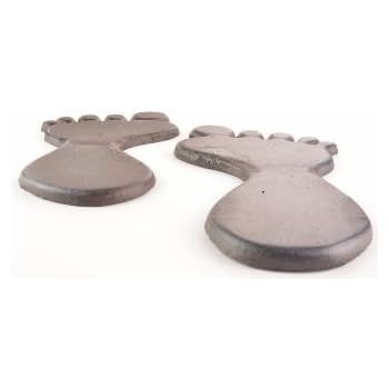 Amazon.com : Pair Of Cast Iron Feet Stepping Stone Stones Home Decor ... throughout Pair Of Cast Iron Footprint Stepping Stones Antique Finish