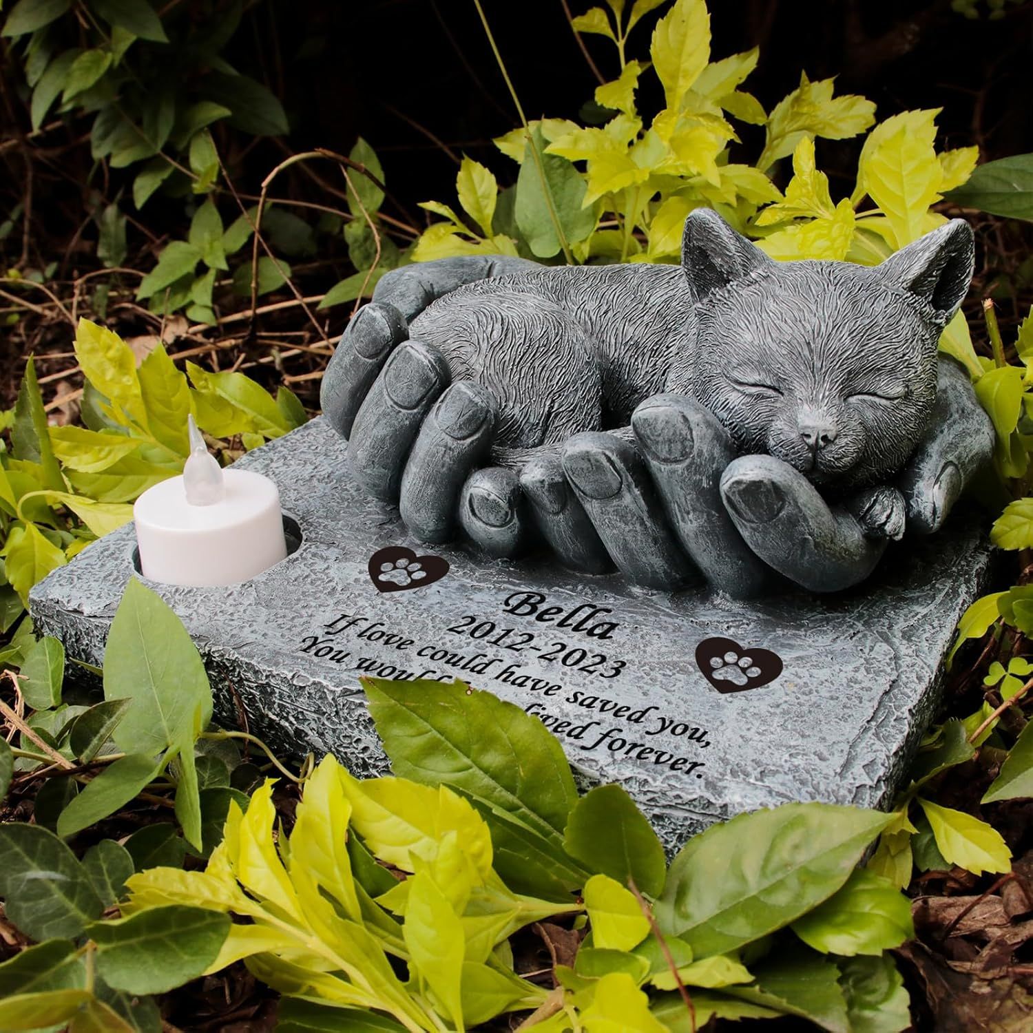 Amazon.com : Personalized Cat Memorial Garden Stones, 3D Cat Sleeping ... intended for Supporting Your Heart Navigating Loss with a Cat Memorial Kit