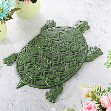 Amazon.com : Quality Cast Iron Frog Stepping Stone Home Garden Decor ... with Decorative Cast Iron Yard And Garden Stepping Stone, Sitting Frog, Green