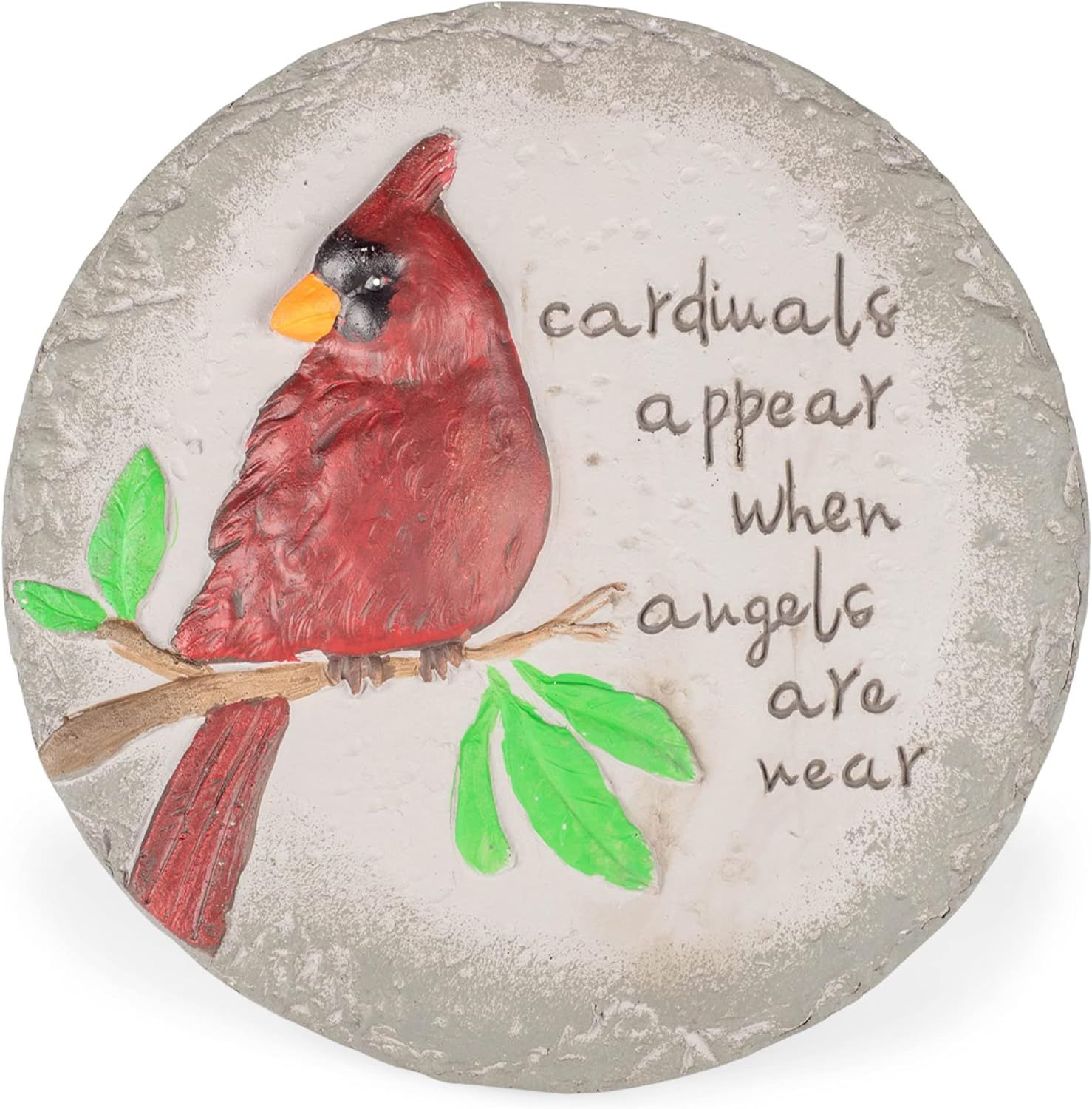 Amazon.com: Transpac A7201 Cardinal Birds Appear When Angels Are Near ... pertaining to Cardinals Appear Stepping Stone, Resin