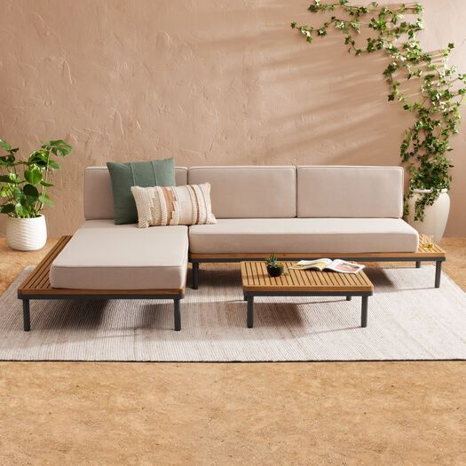 Andorra 3 Piece Reversible Modular Outdoor Patio Sectional Set By World Market In 2024 | World ... pertaining to Andorra 5 Piece Modular Outdoor Sectional Set With Curved Ottoman