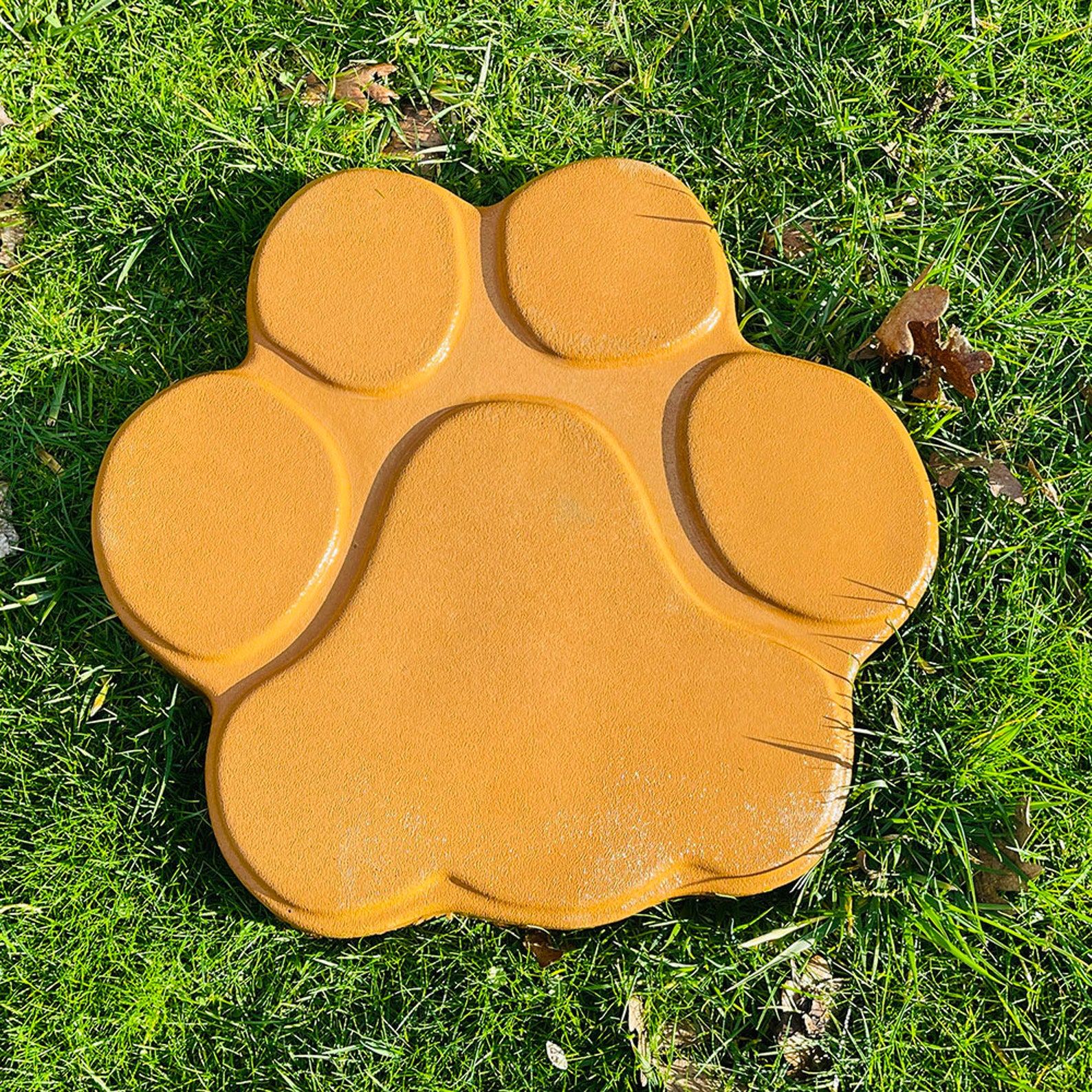 Autumn Dog Cat Paw Print Concrete Cement Stepping Stone - Etsy Canada within Pawprint Stepping Stone Mold