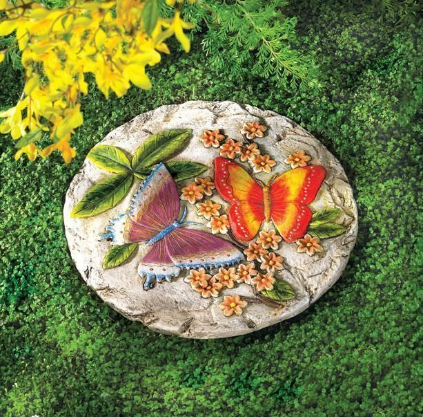 Butterfly Stepping Stone | Garden Stepping Stones, Garden Stones, Patio ... pertaining to Unveiling the Allure of Decorative Cast Iron Stepping Stones for Your Garden