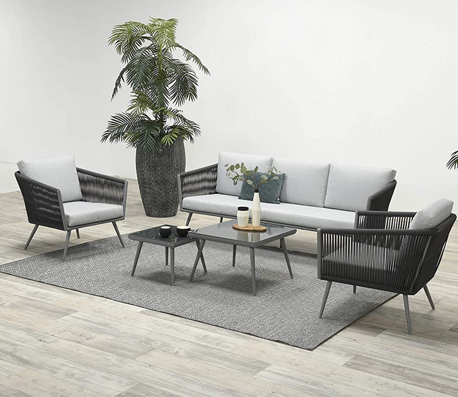 Buy Stylish Black Rope Outdoor Furniture With Cushion Set Online In India At Best Price - Modern ... within Beyond Aesthetics The Long Term Investment of Cabrillo Acacia Wood and Rope Furniture