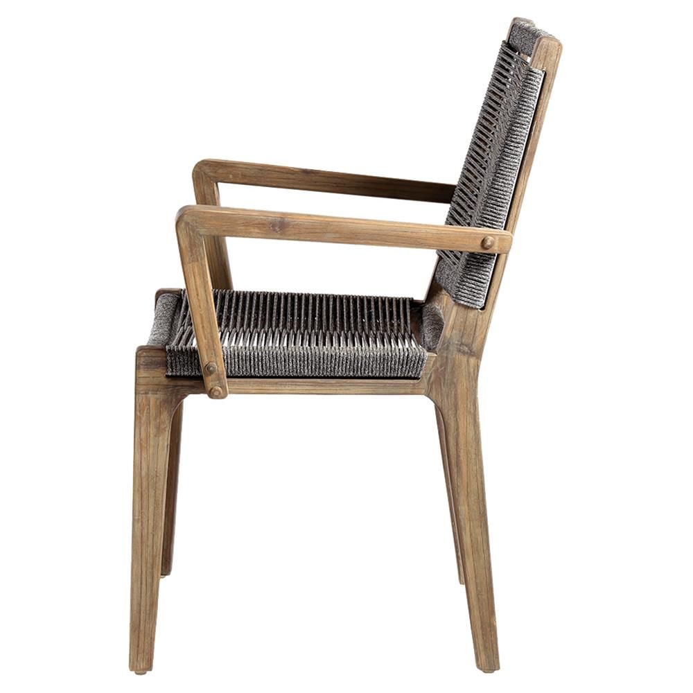 Cade Coastal Regatta Rope Acacia Wood Outdoor Dining Arm Chair - Set Of 2 pertaining to The Enduring Appeal of Rope Detailing in Outdoor Furniture