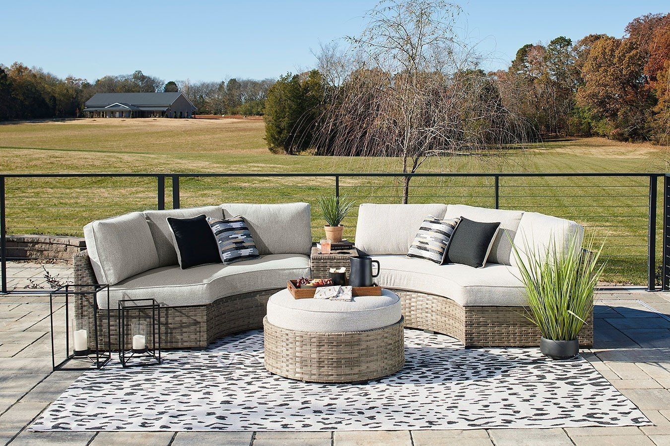 Calworth Modular Outdoor Sectional Set By Signature Design By Ashley | Furniturepick pertaining to Andorra Modular Sectional Cleaning and Maintenance Guide Keeping Your Furniture Pristine