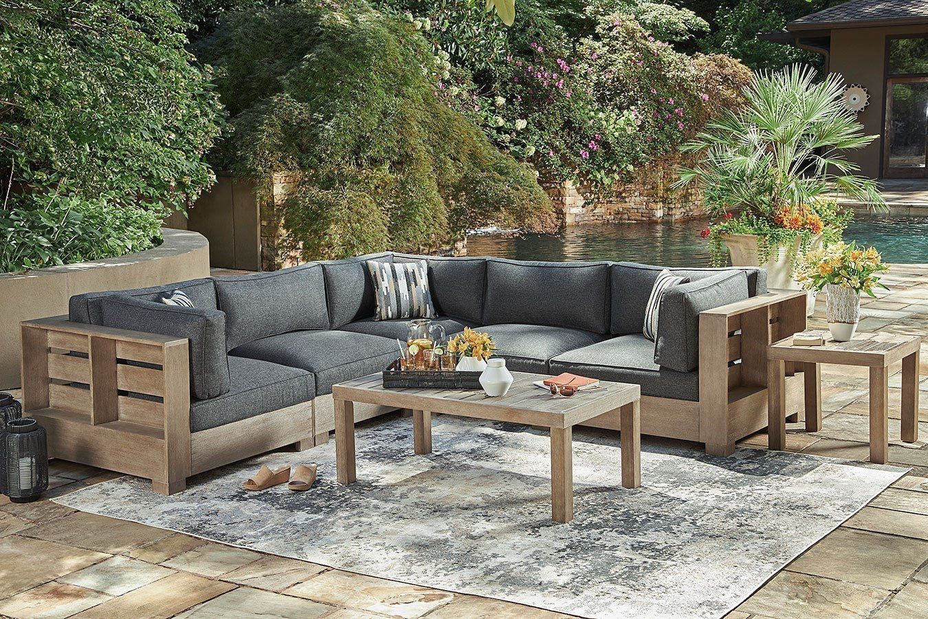 Citrine Park Modular Outdoor Sectional Set By Signature Design By Ashley | Furniturepick throughout Andorra Modular Outdoor Sectional Collection