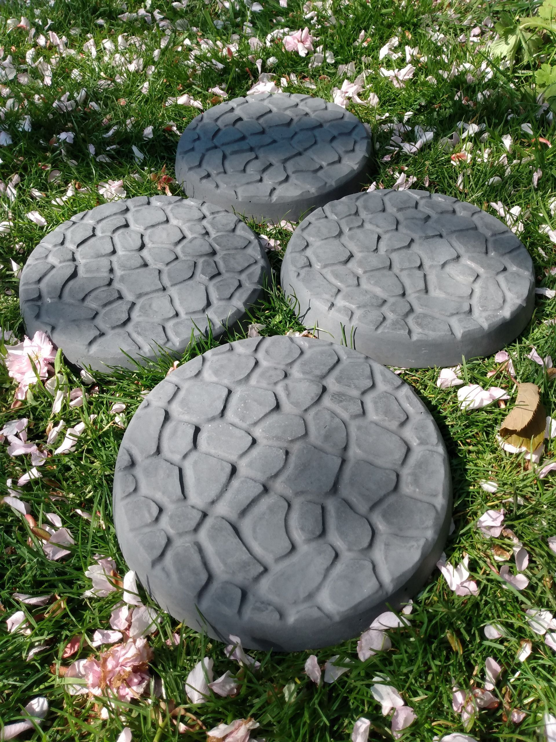 Crazy Paving Garden Stepping Stones | Charcoal | (Pack Of 4) Diameter ... pertaining to Unlocking Garden Beauty with Four Seasons Stepping Stone Molds A Comprehensive Guide