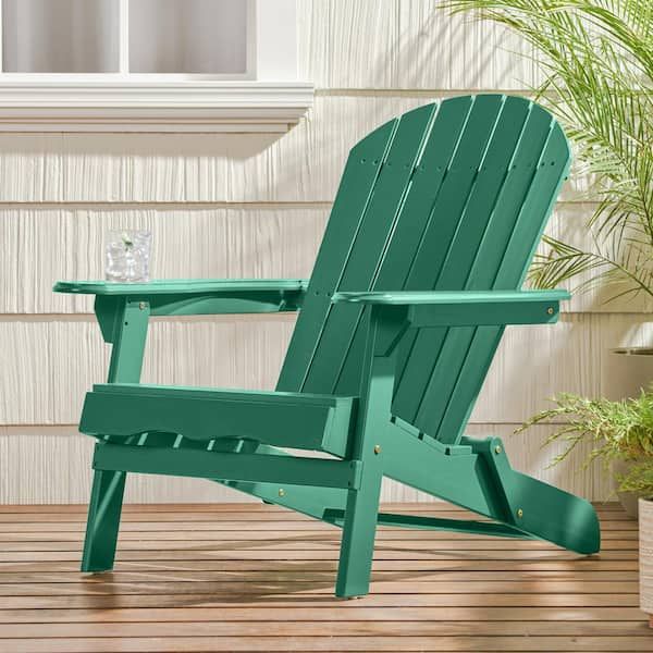 Dark Green Outdoor Foldable Acacia Wood Adirondack Chair For Balcony ... for Slatted Wood Adirondack Chair
