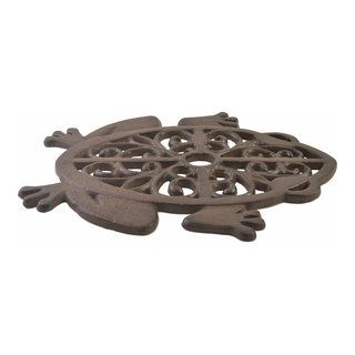 Decorative Cast Iron Yard And Garden Stepping Stone, Cutout Frog, Rust ... with Pair Of Cast Iron Yard And Garden Stepping Stones, Human Foot Prints, Rust Brown