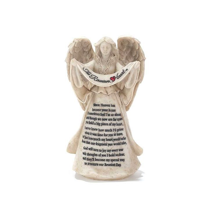 Dicksons The Reunion Heart In Memory Resin Stone 6 Inch Angel Figurine ... throughout Heart Stepping Stone Inspiration Ideas for Personalized Gardens
