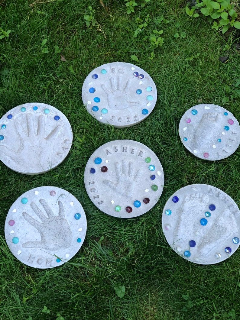 Diy Stepping Stone Kit Handprint Stepping Stone Footprint - Etsy in Unveiling the Magic Crafting Beautiful Handprint Stepping Stones with Your Children