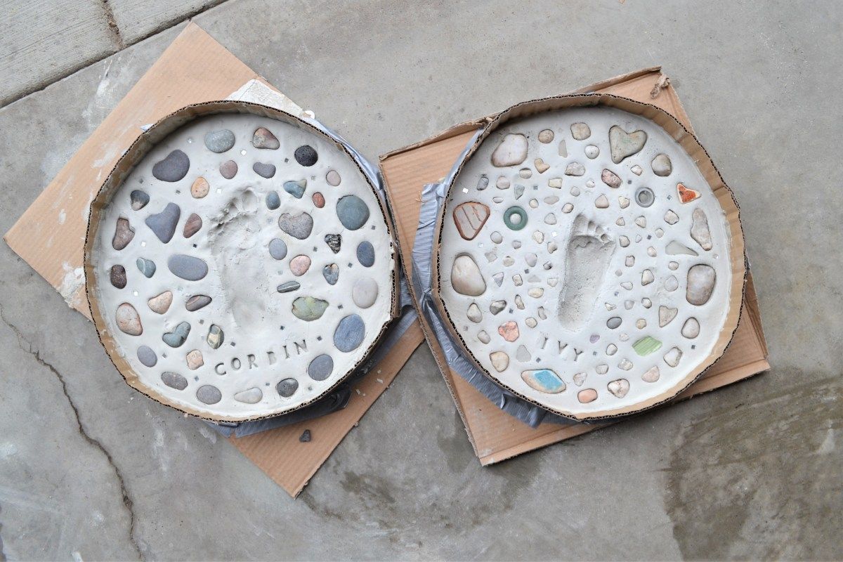 Diy Stepping Stones: Kids Footprint Keepsakes- With Diy Cement Molds ... inside Unveiling the Magic Crafting Beautiful Handprint Stepping Stones with Your Children