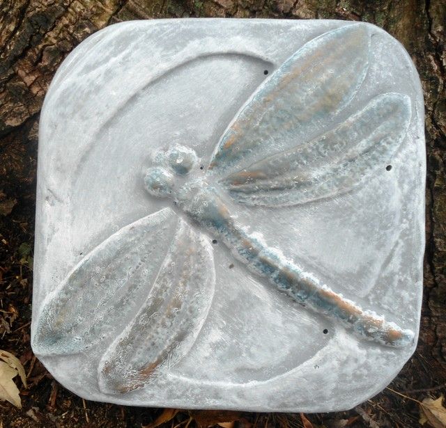 Dragonfly Stepping Stone Mold Plaster Concrete Resin Mould 12" X 11" X ... in Dragon Stepping Stone Mold