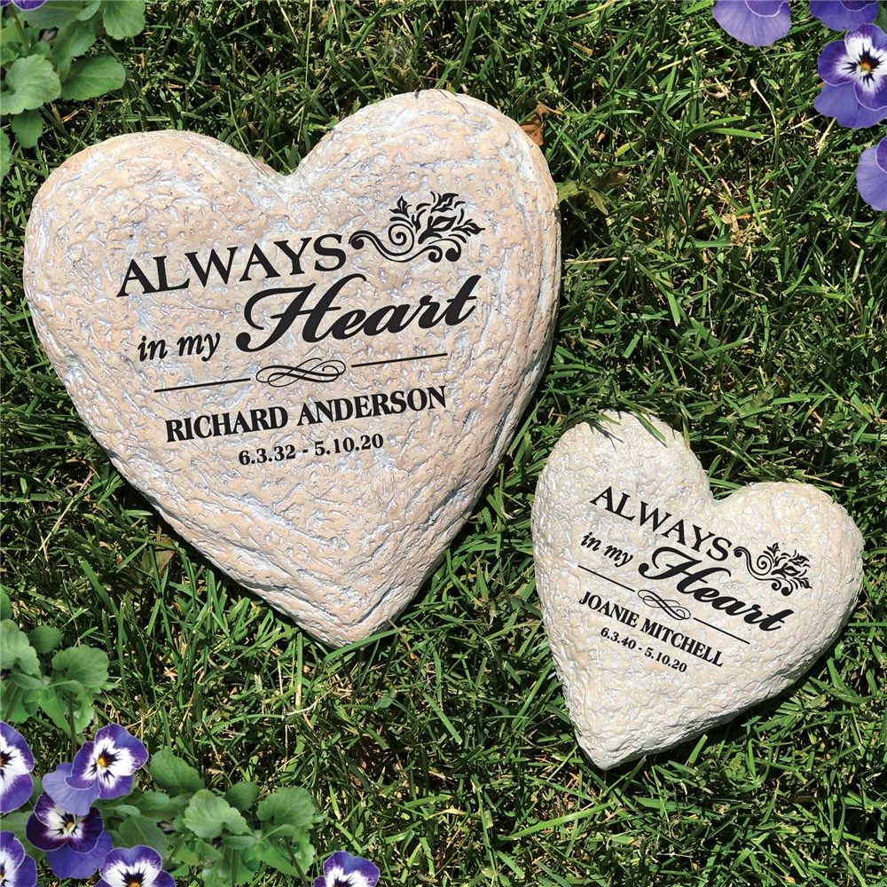 Engraved Heart Memorial Garden Stone | Giftsforyounow with How to Choose the Perfect Set of 2 Love Blooms and Welcome Friends Floral Outdoor Garden Stones for Your Space