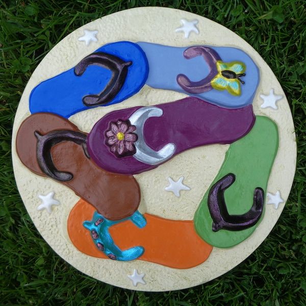 Flip Flop Decor - Etsy inside Transforming Your Landscape with the Charm of Starfish Flip Flops Stepping Stones