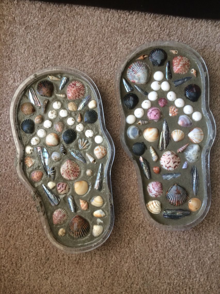 Flip Flop Stepping Stones With Shells with Starfish Flip Flops Stepping Stone
