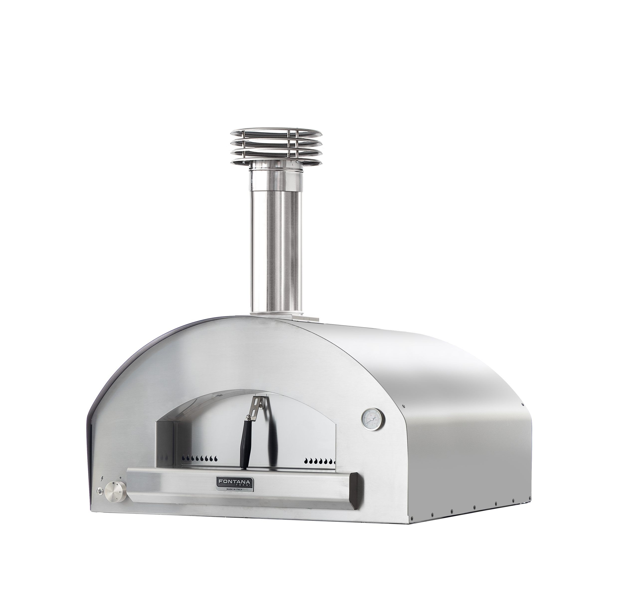 Fontana Marinara Stainless Steel Countertop Dual Fuel Pizza Oven ... in Wood Or Gas Burning Outdoor Pizza Oven With Accessories, Stainless Steel