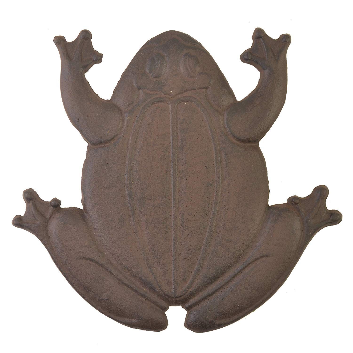 Frog Stepping Stone Cast Iron Yard And Garden Decor Rust Brown 13 ... throughout Decorative Cast Iron Yard And Garden Stepping Stone, Sitting Frog, Green