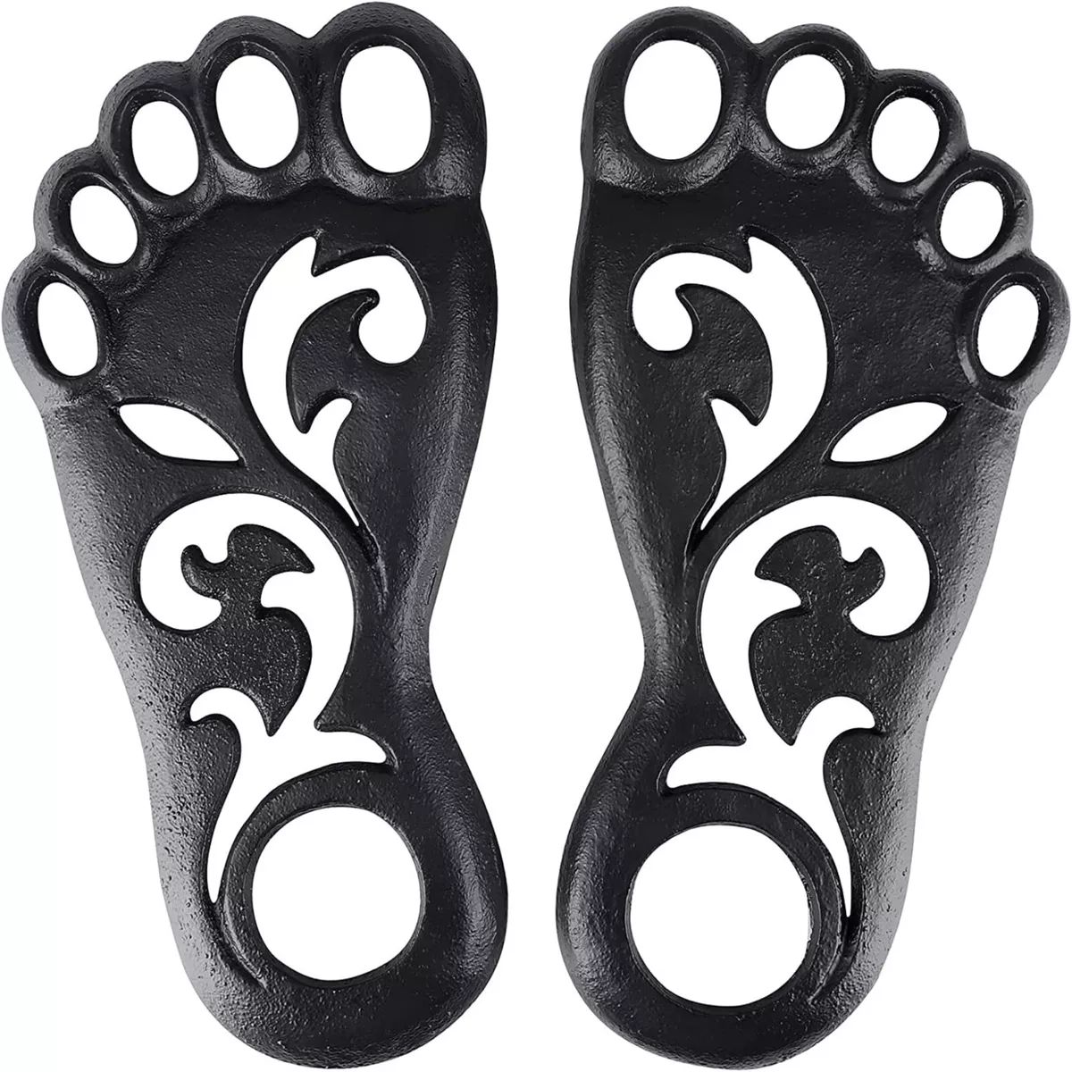 Garden Footprint Stepping Stones | Fasci Garden inside Pair Of Cast Iron Yard And Garden Stepping Stones, Human Foot Prints, Rust Brown