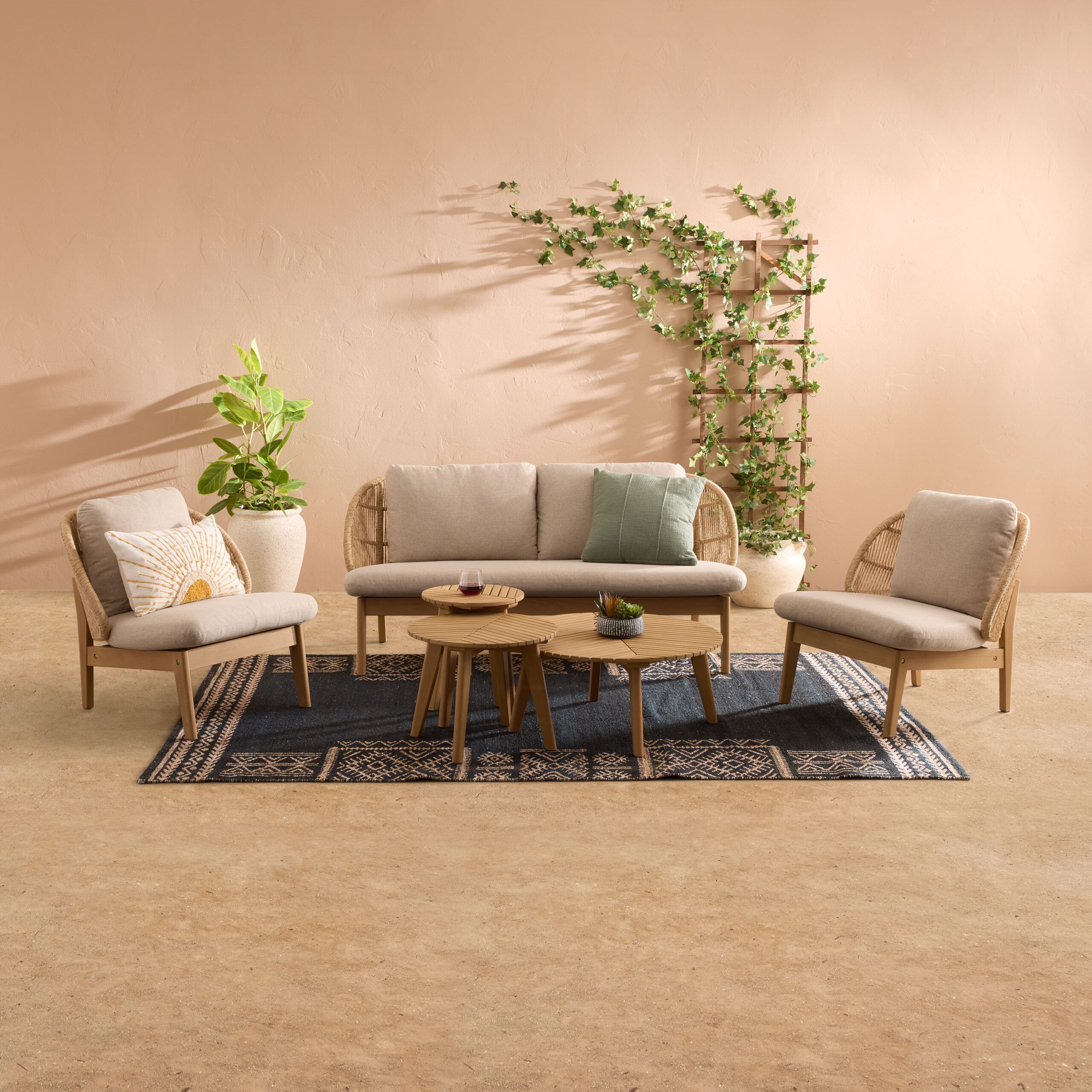 Grace Bay Eucalyptus Wood Outdoor Furniture Collection - World Market pertaining to Grace Bay Eucalyptus Wood Outdoor Furniture Collection