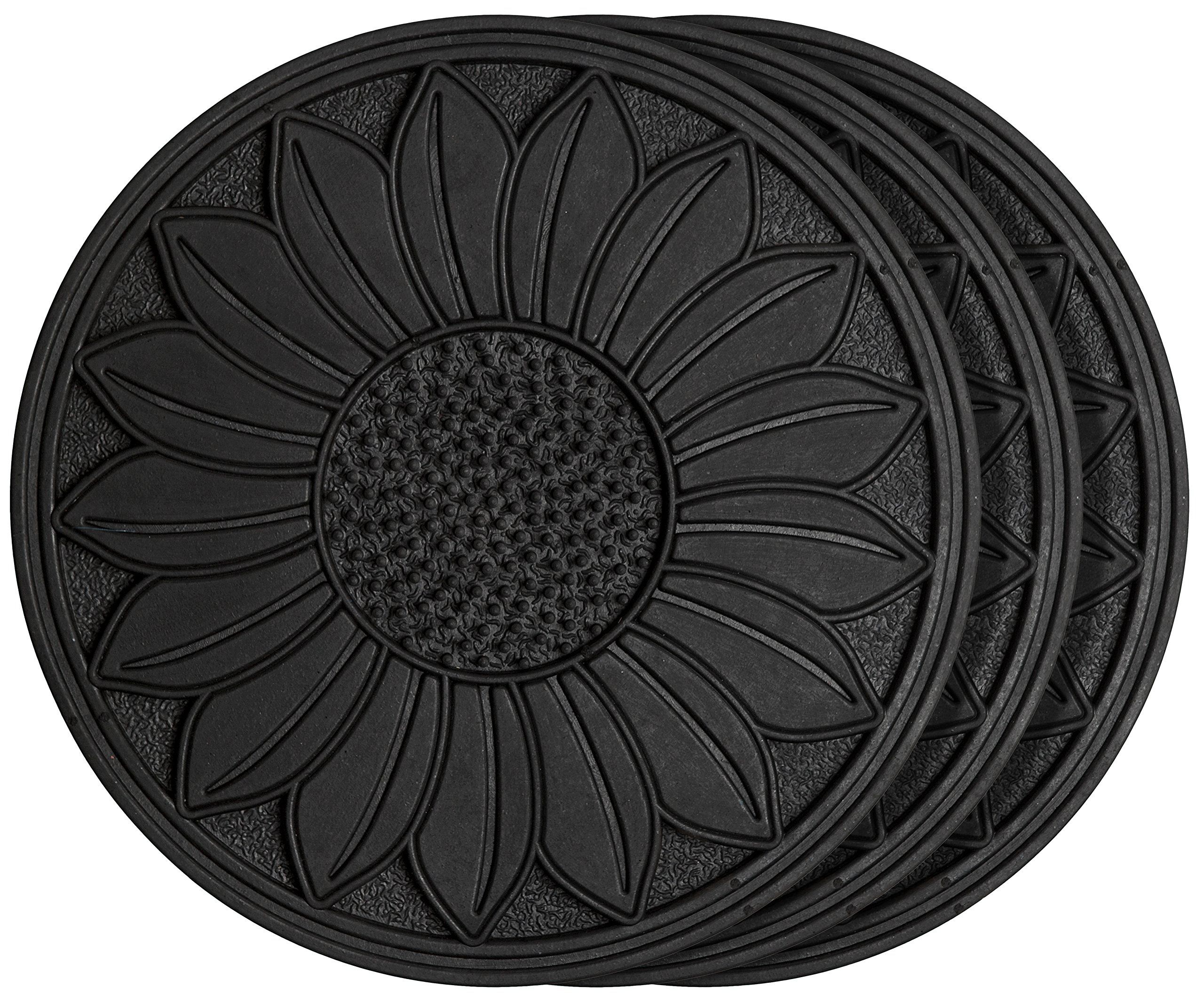 Hf By Lt Rubber Sunflower Garden Stepping Stone, 11-3/4 Inches, Black ... with regard to The Longevity of Rubber Stepping Stones What to Expect Over Time