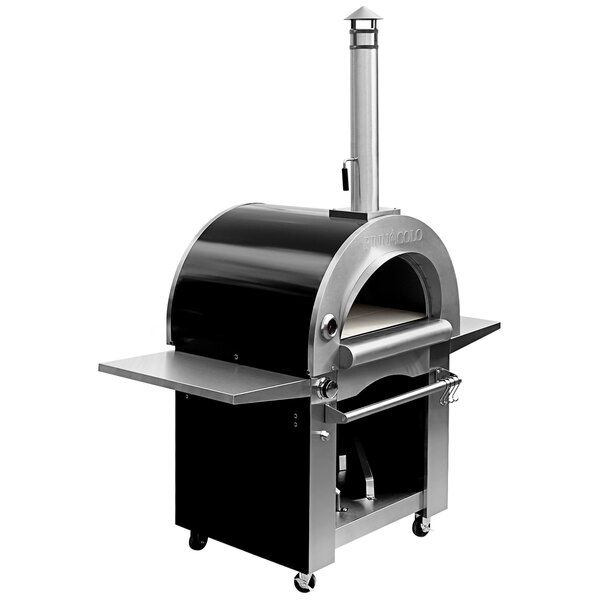 Hybrid Wood &amp; Gas Fired Outdoor Pizza Oven W/ Accessories regarding Wood Or Gas Burning Outdoor Pizza Oven With Accessories, Stainless Steel