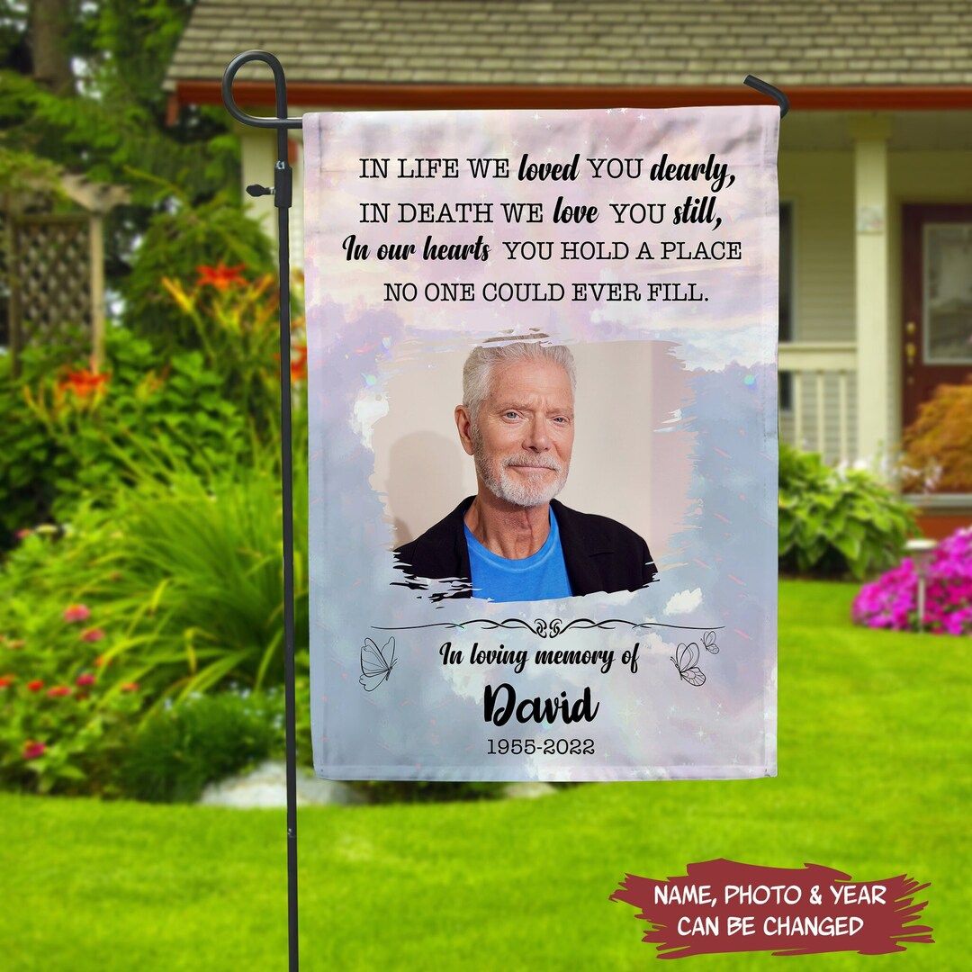 In Life We Loved You Dearly, Personalized Garden Flag, Memorial Gift ... in The Symbolic Meaning Behind In Life I Loved You Dearly In Death I Love You Still Stepping Stones