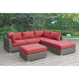 Koto 5-Piece Modular Outdoor Sectional for Andorra 5 Piece Modular Outdoor Sectional Set With Curved Ottoman