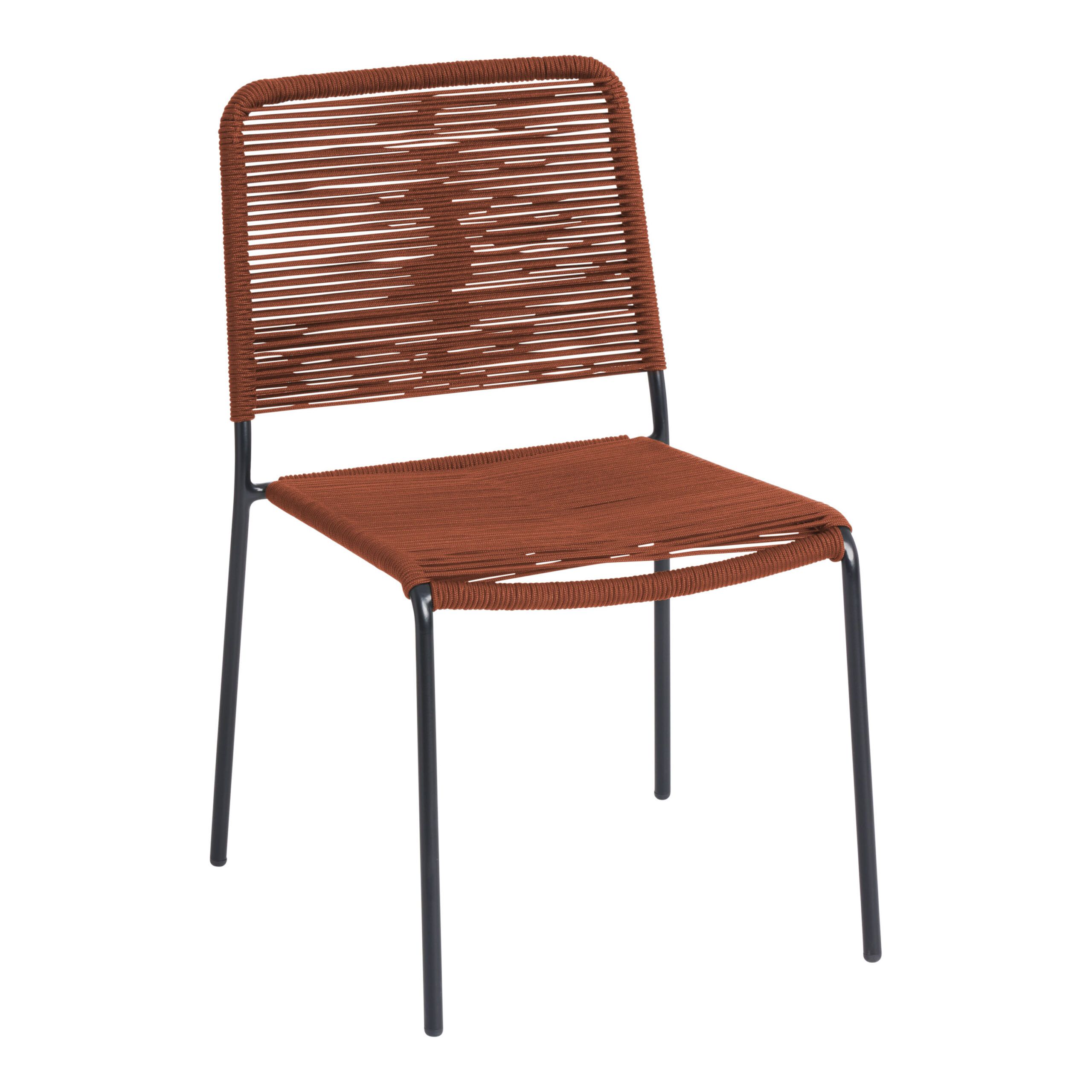 Lanah Nautical Rope And Metal Outdoor Stacking Chair Set Of 2 - World Market regarding Lanah Nautical Rope And Metal Outdoor Stacking Chair Set Of 2