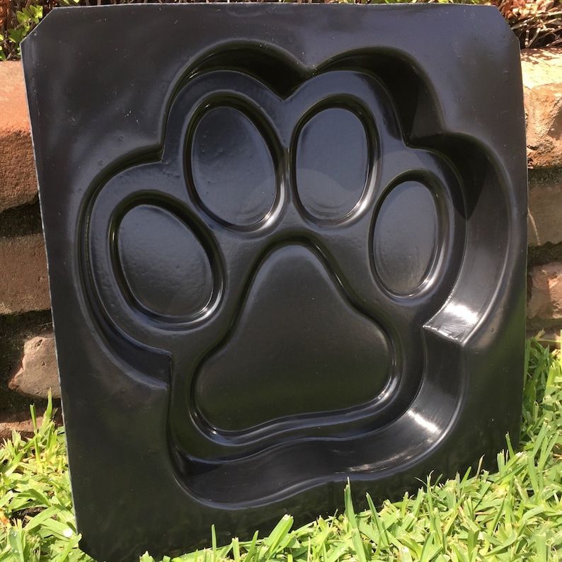 Large Dog Paw Print Stepping Stone Plastic Mold Concrete - Etsy Canada regarding Pawprint Stepping Stone Mold