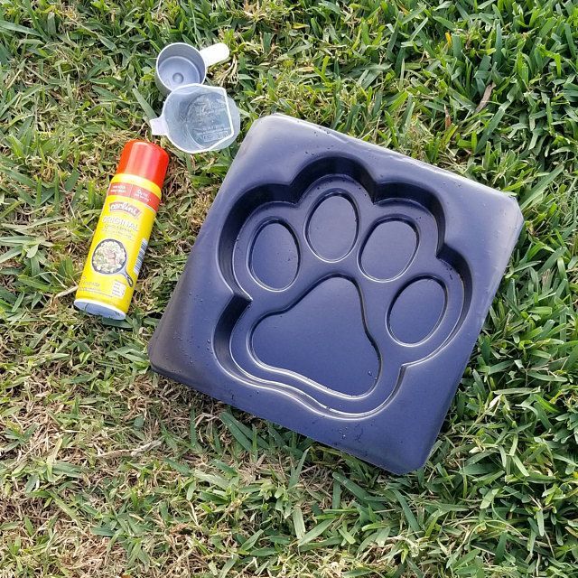 Large Dog Paw Print Stepping Stone Plastic Mold Concrete | Etsy Pet ... regarding Pawprint Stepping Stone Mold