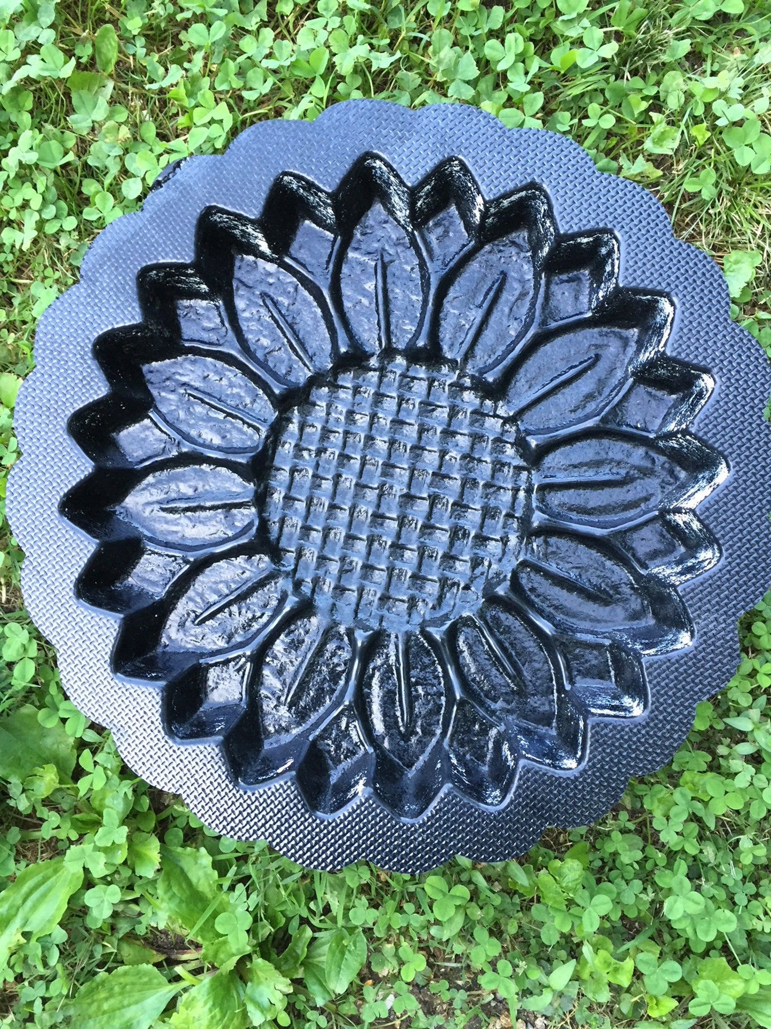 Large Textured Sunflower Stepping Stone Mold Concrete Mold To | Etsy intended for Four Seasons Stepping Stone Mold