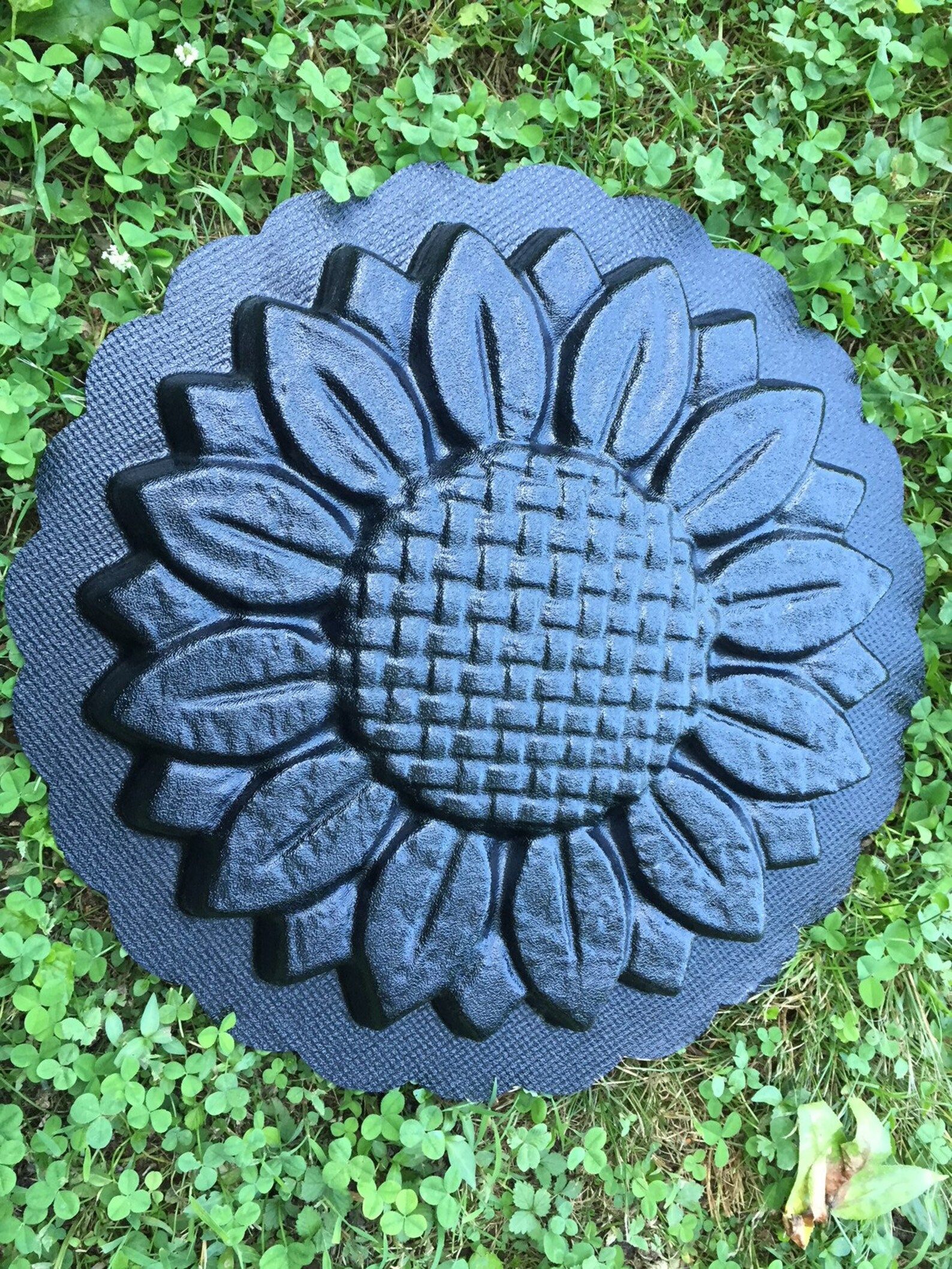Large Textured Sunflower Stepping Stone Mold Concrete Mold To | Etsy throughout Sunflower Stepping Stone Mold