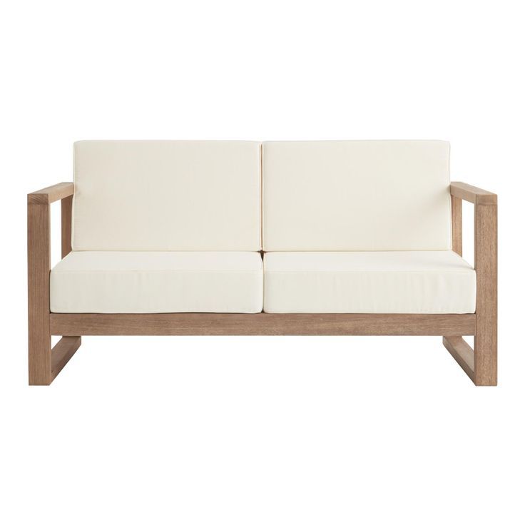 Light Brown Eucalyptus Segovia 2 Seater Outdoor Bench | World Market | Outdoor Bench, Outdoor ... within Segovia Light Brown Eucalyptus Outdoor Couch