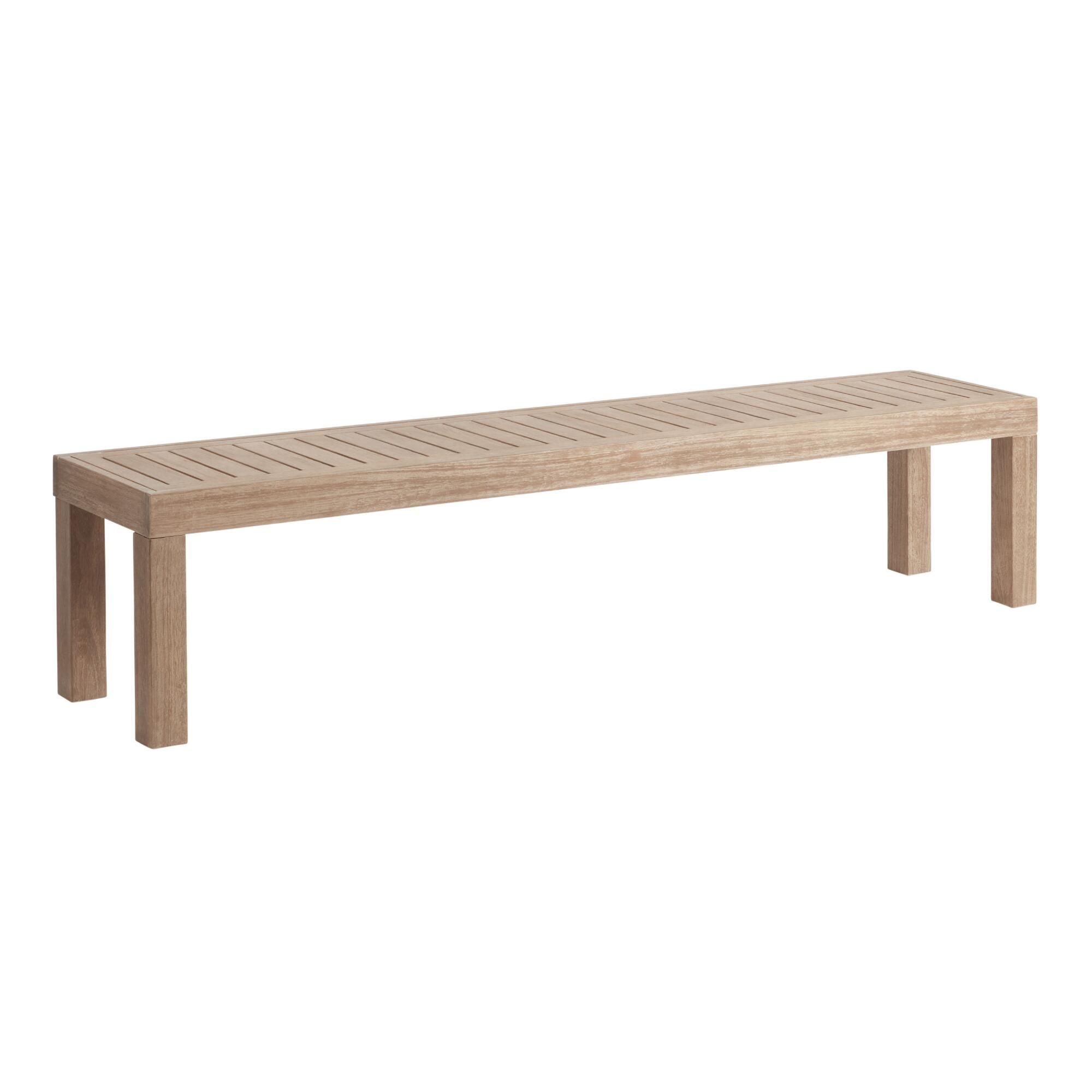 Light Brown Eucalyptus Segovia Outdoor Patio Dining Bench - Wood By ... pertaining to Eucalyptus Wood's Resilience A Guide to Outdoor Furniture Materials