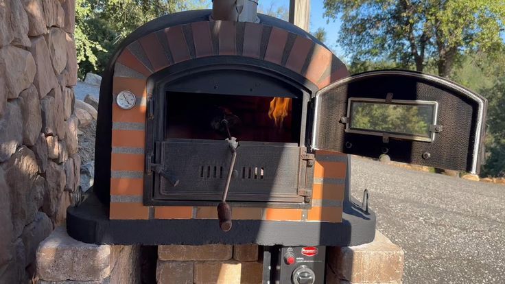 Lisboa Rustic Arch Oven With Burner And Rotisserie Spit [Video] | Pizza Oven, Outdoor Fireplace ... in Rustic Arch Lisboa Premium Pizza Oven