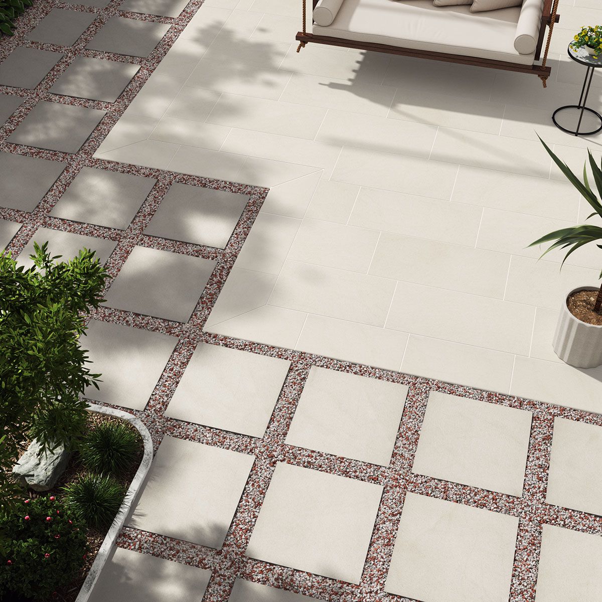 Livingstyle Cream Arterra Pavers - Arterra Pavers From Msi in Paver Livingstyle Cream 24X24 Porcelain Paver, 52 Sft