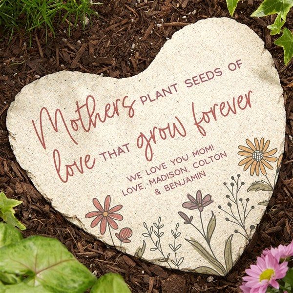 Love Blooms Here Personalized Garden Stone regarding Set Of 2 'Love Blooms Here' Floral Outdoor Garden Stones 7"