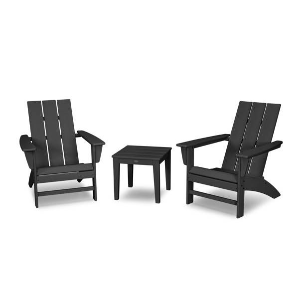 Modern Adirondack 3 Piece Seating Group &amp; Reviews | Joss &amp; Main regarding Transforming Your Backyard with the Timeless Appeal of Slatted Wood Design