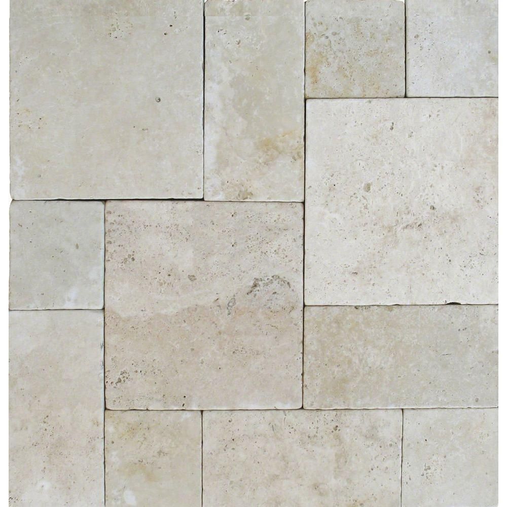 Msi Tuscany Beige Pattern Tumbled Travertine Paver Kit (10 Kits / 160 ... in The Enduring Appeal of Travertine Exploring Texture and Style in Paving