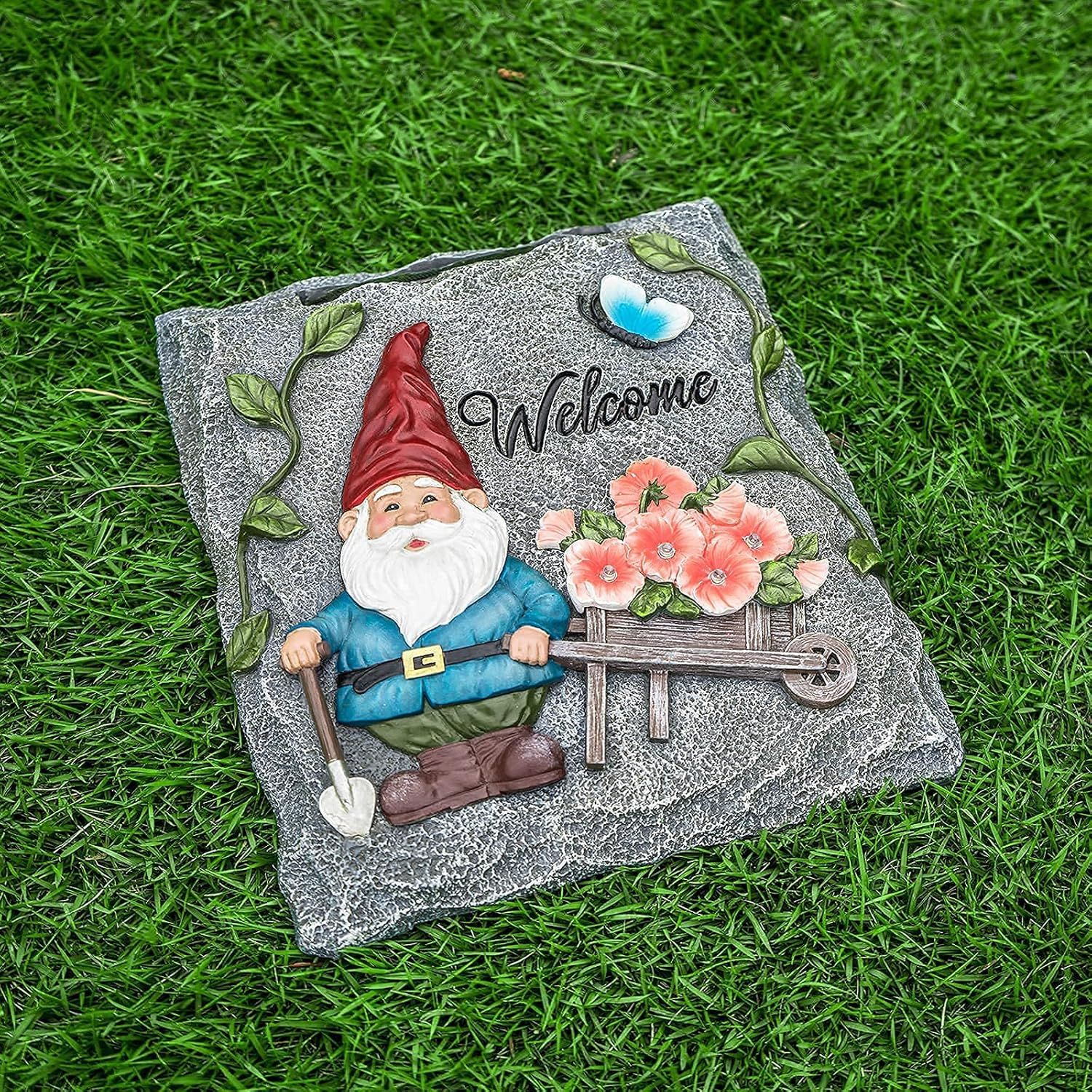 Mxwcy Garden Gnome Stepping Stones, Solar Outdoor Waterproof Lights ... with regard to How to Incorporate Gnome Stepping Stones into Your Landscape Design
